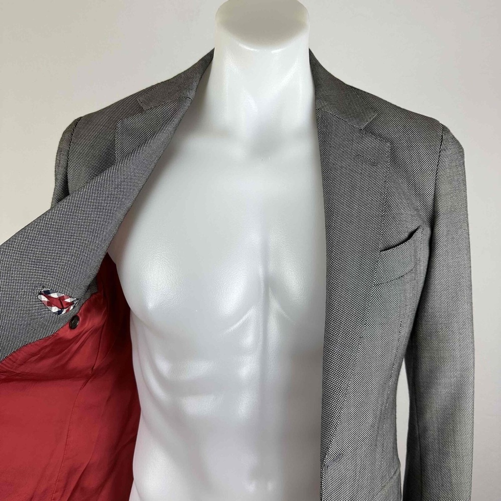 SuitSupply Sienna Grey Wool Notched Lapel Two Button Blazer Jacket Size 34R